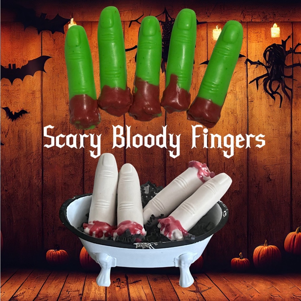 Finger Soap Favor Set 12 bags, Scary Halloween Soap, Gift bag, zombie fingers